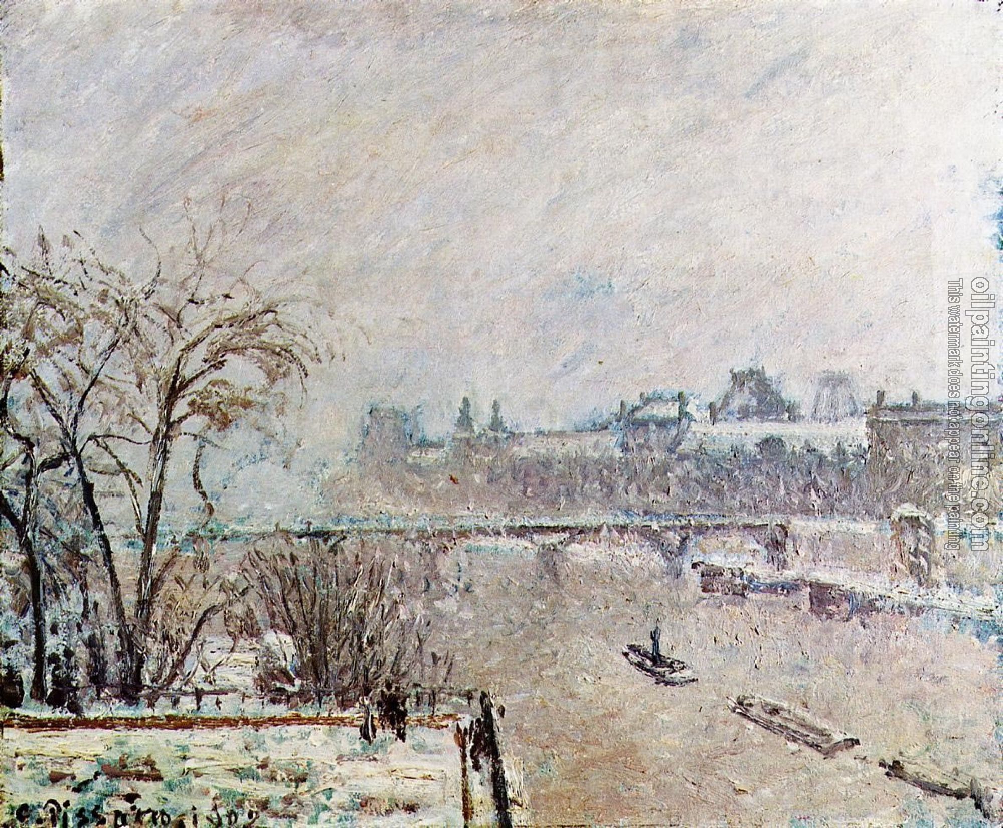 Pissarro, Camille - The Seine Viewed from the Pont-Neuf, Winter